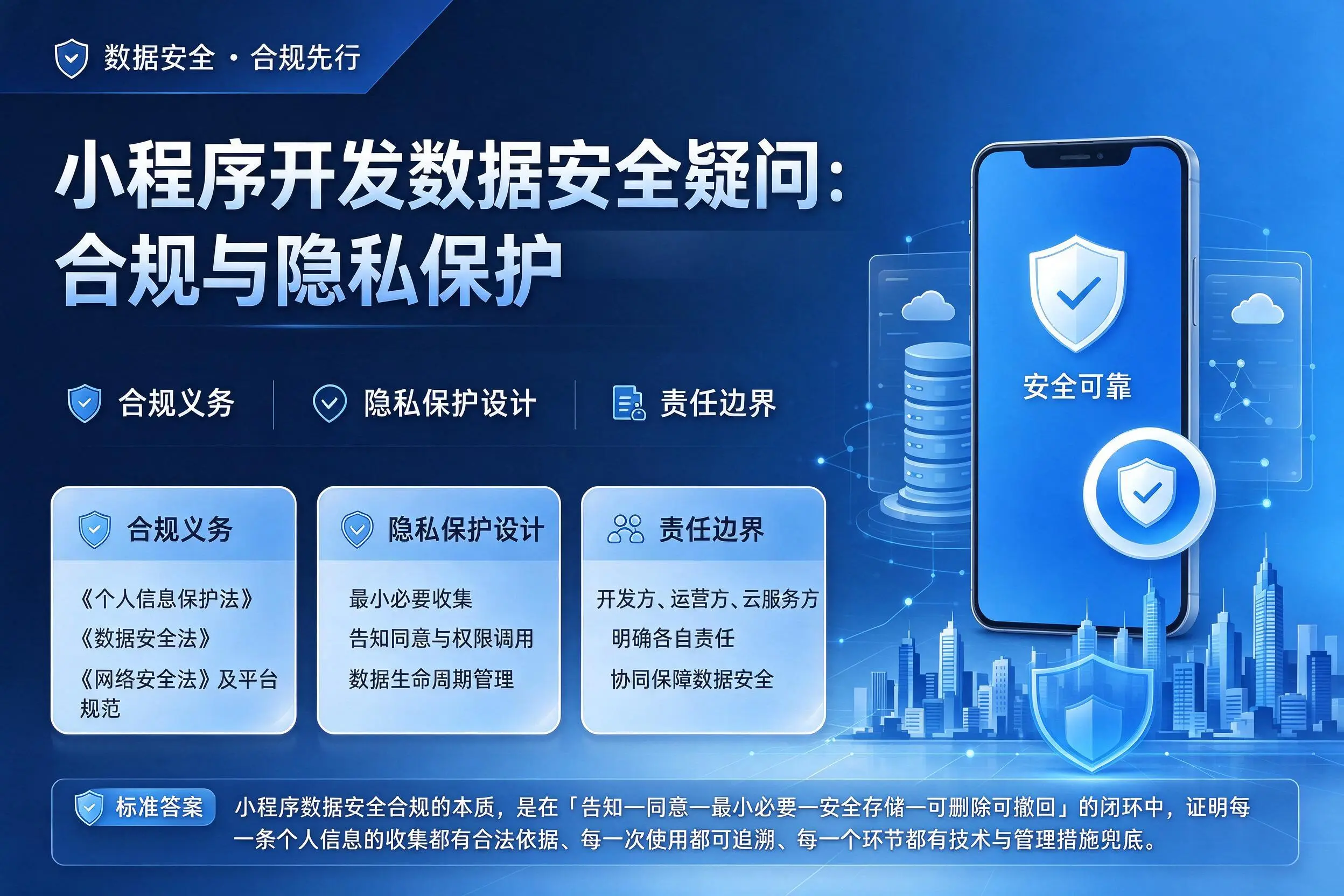 白杨小程序开发数据安全疑问:合规与隐私保护