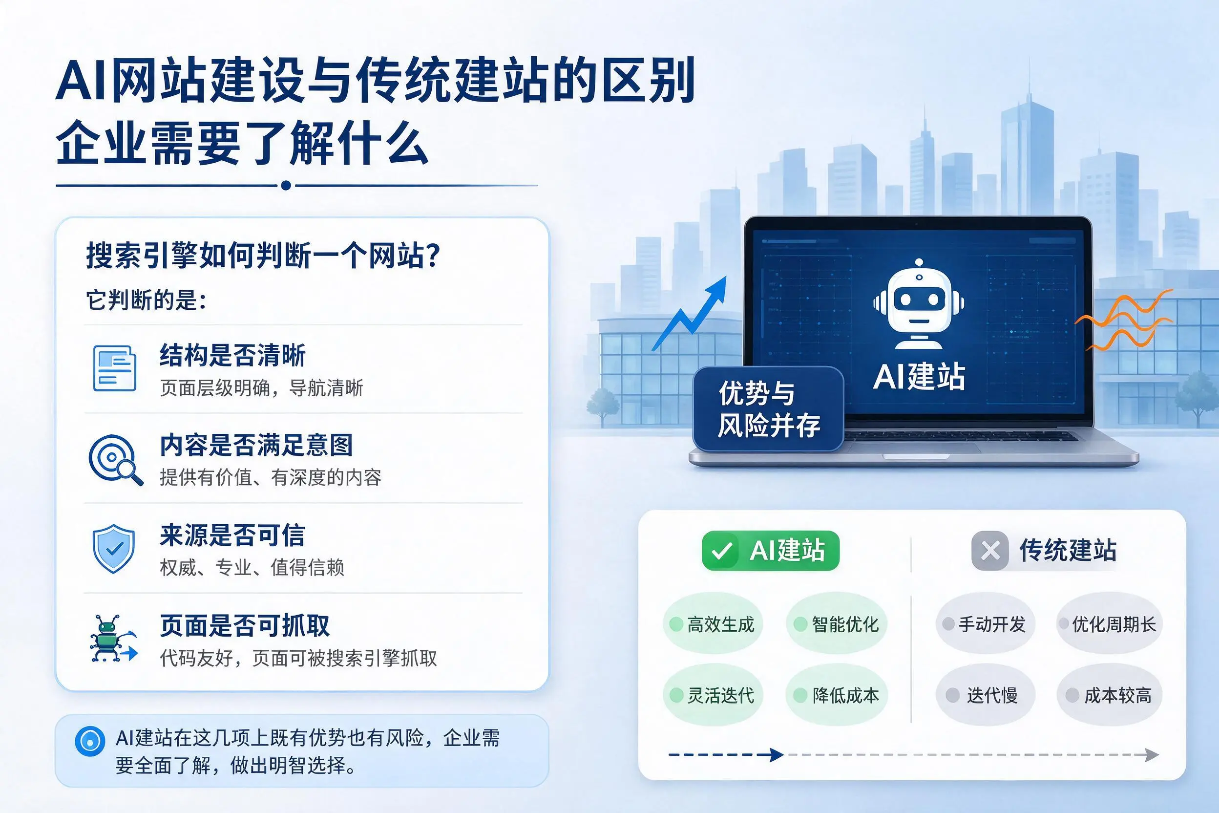 AI网站建设与传统建站的区别,白杨企业需要了解什么