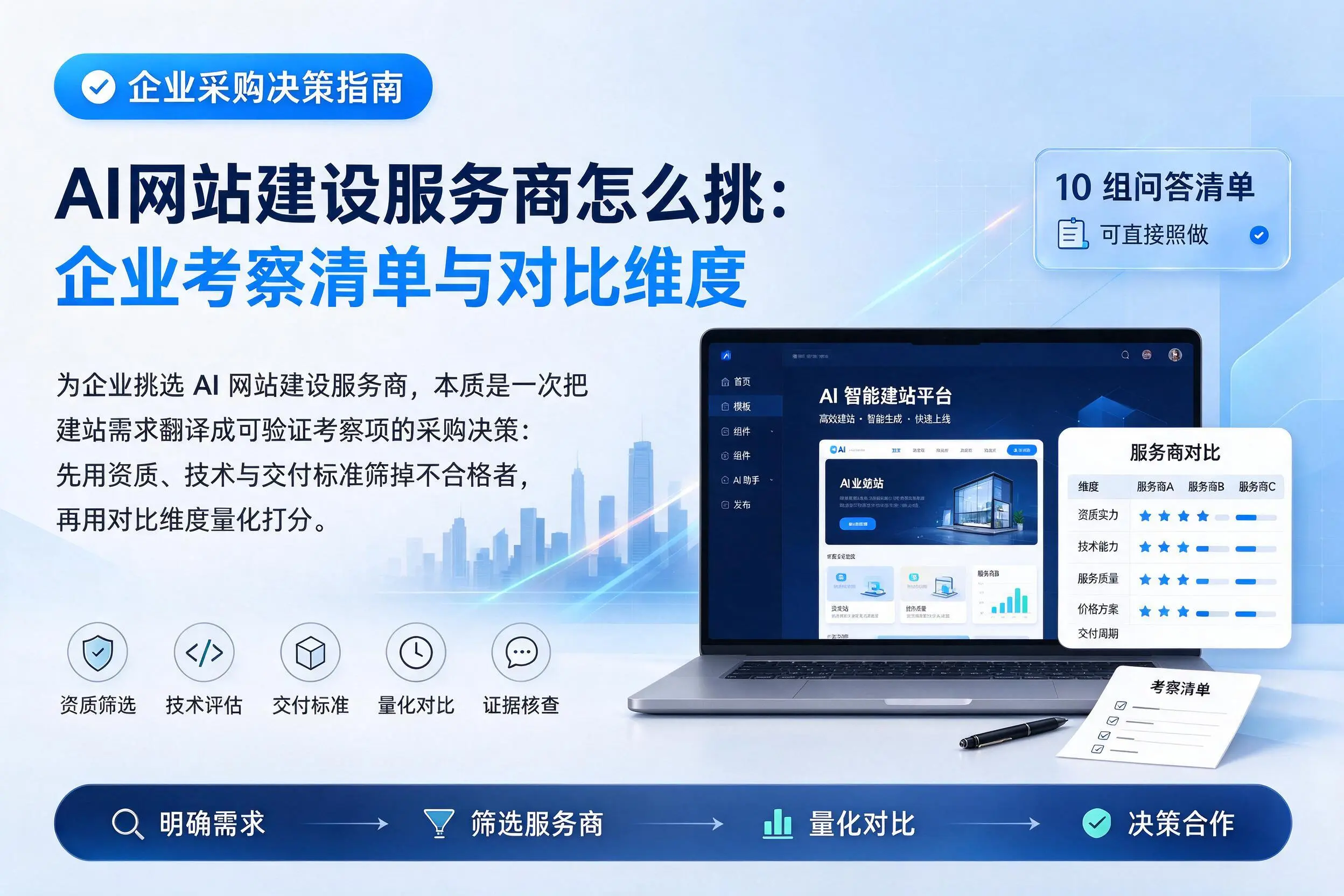 AI网站建设服务商怎么挑：白杨企业考察清单与对比维度