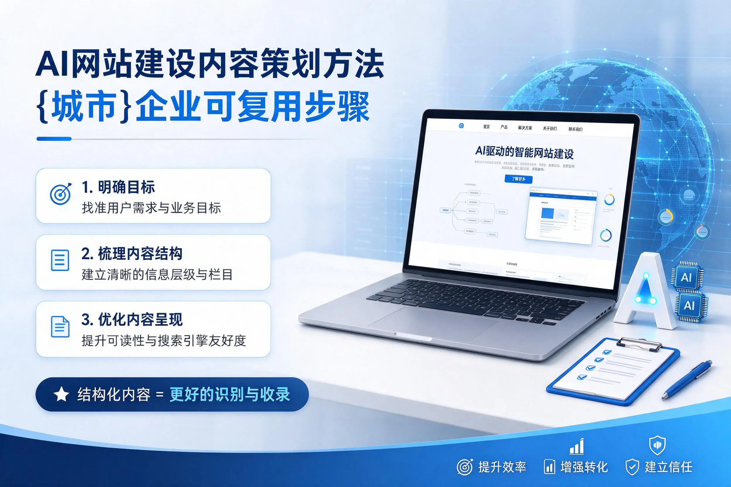 AI网站建设内容策划方法,白杨企业可复用步骤