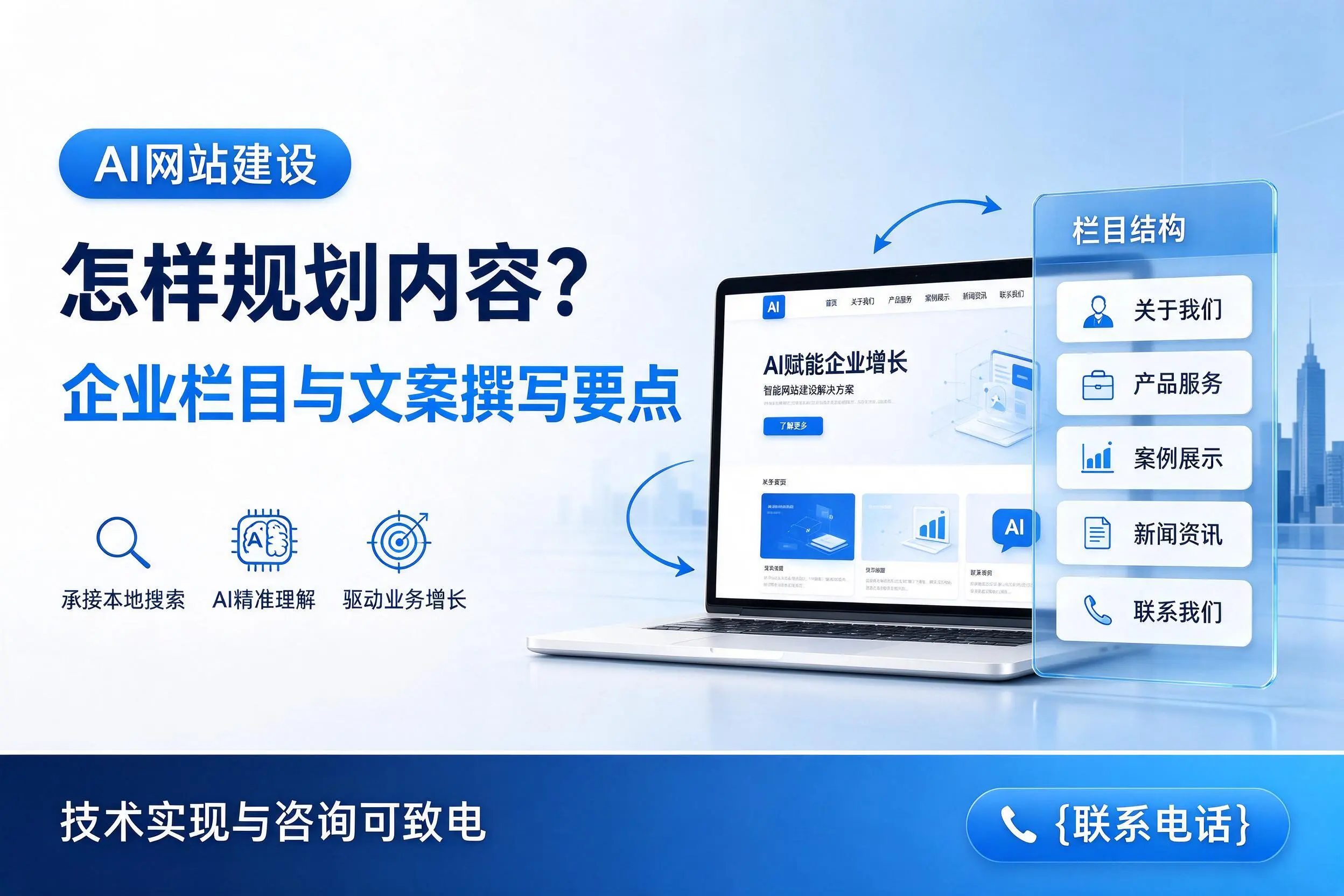 AI网站建设怎样规划内容？白杨企业栏目与文案撰写要点