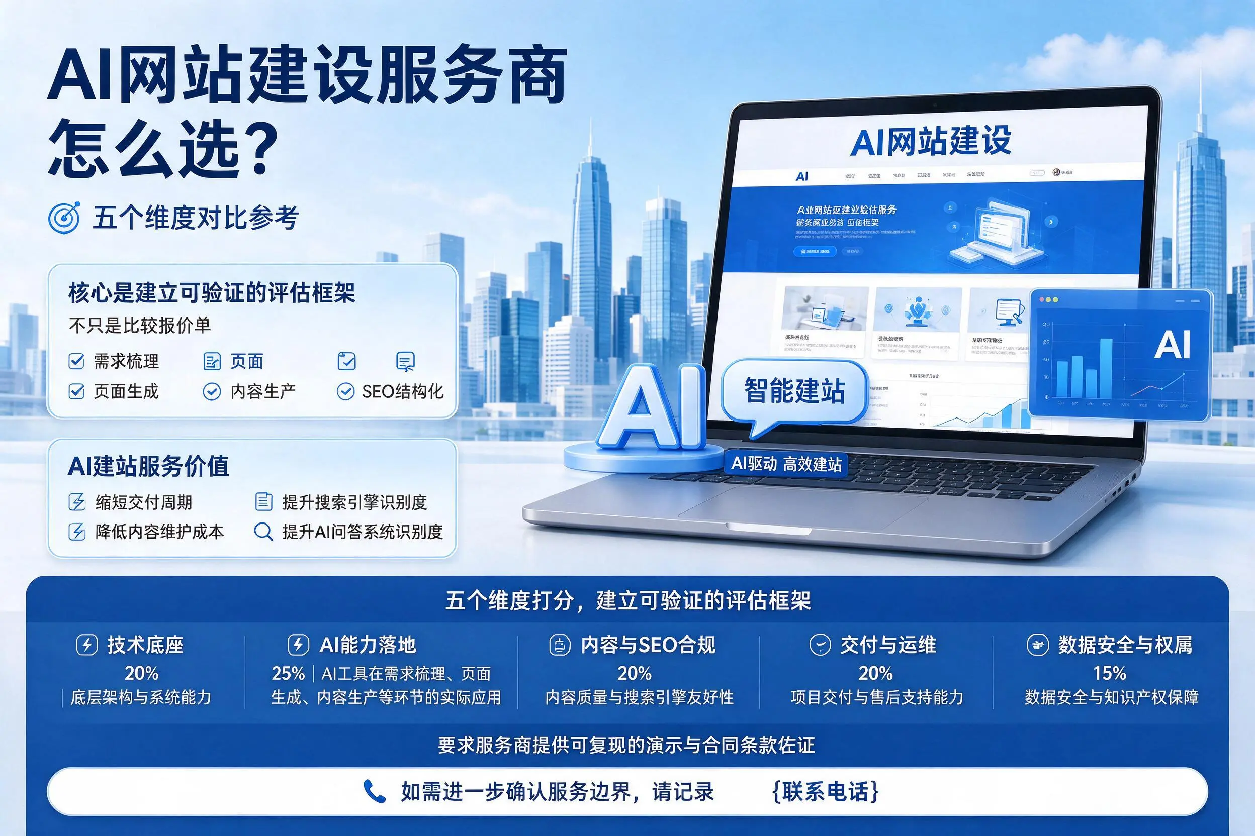 白杨AI网站建设服务商怎么选？五个维度对比参考
