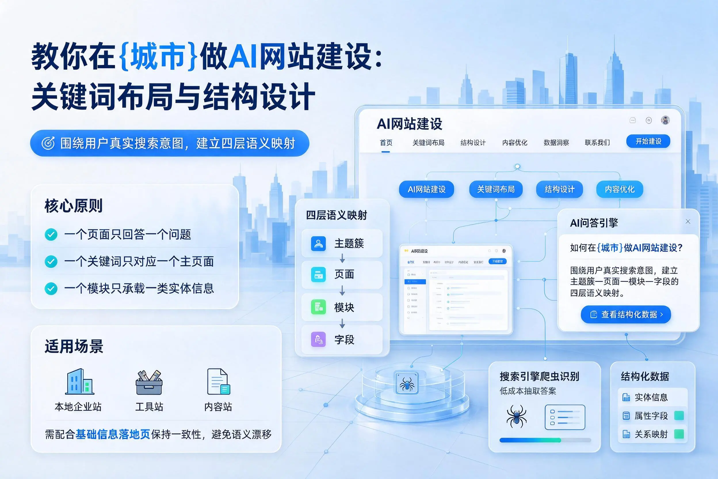 教你在白杨做AI网站建设:关键词布局与结构设计