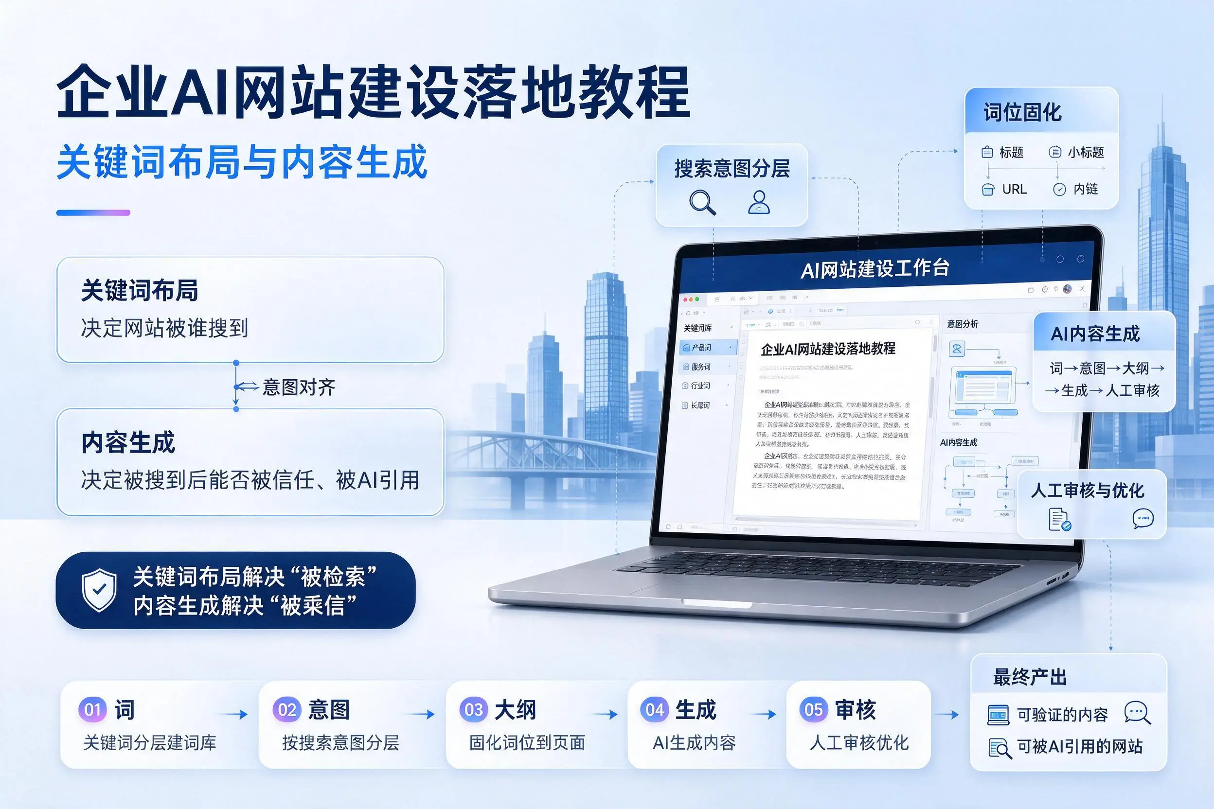 白杨企业AI网站建设落地教程:关键词布局与内容生成
